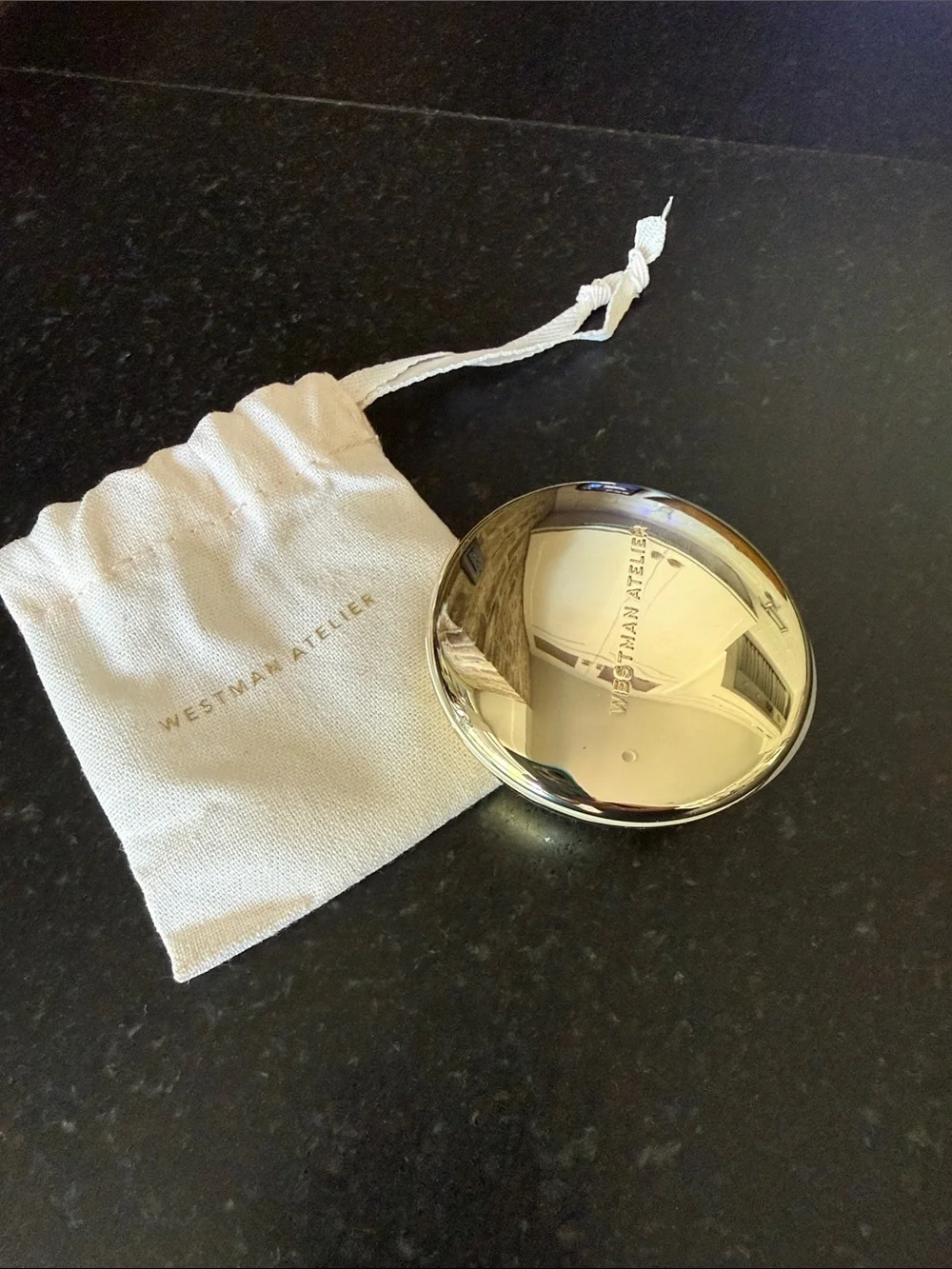 Westman Atelier Gold Compact with Cream powder and Pouch